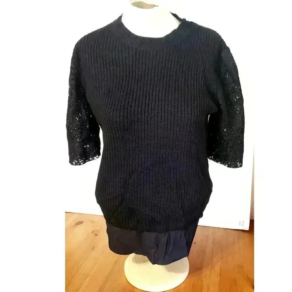 Ann Taylor sweater New with tags womens size medium 3 quarter sleeve black